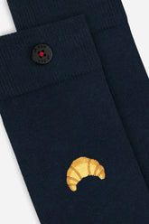 Chaussettes bleu marine à motifs croissants